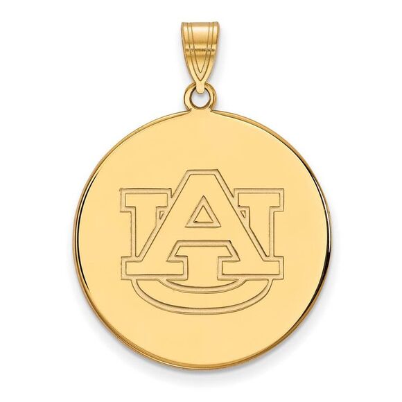 14k Yellow Gold Auburn U XL Disc Pendant
